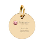 PERSONALIZED Birthstone Circle Charm