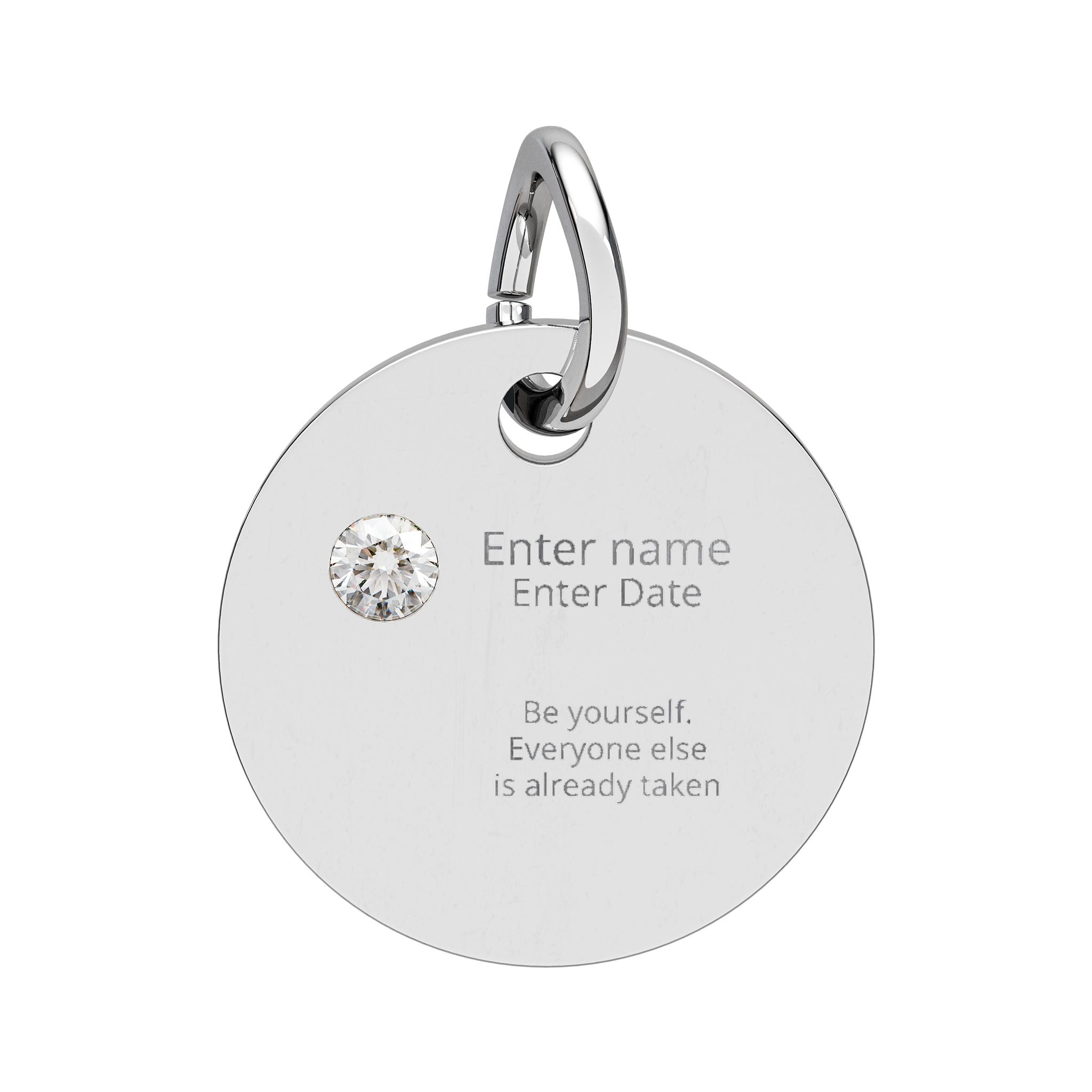 PERSONALIZED Birthstone Circle Charm