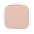 Small Handheld Jewelry Travel Case - Compact Organizer with Ring Rolls & Compartments