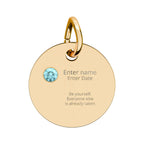 PERSONALIZED Birthstone Circle Charm