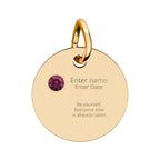 PERSONALIZED Birthstone Circle Charm