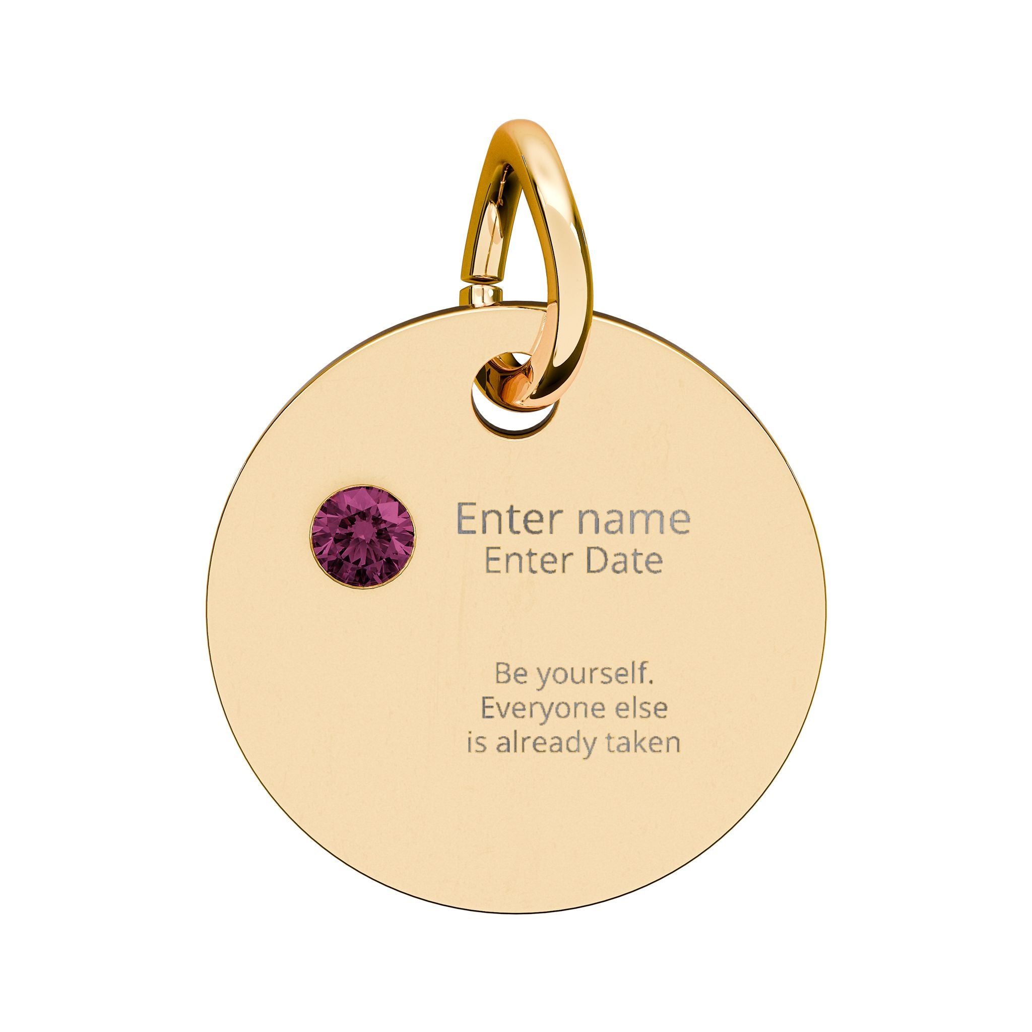 PERSONALIZED Birthstone Circle Charm