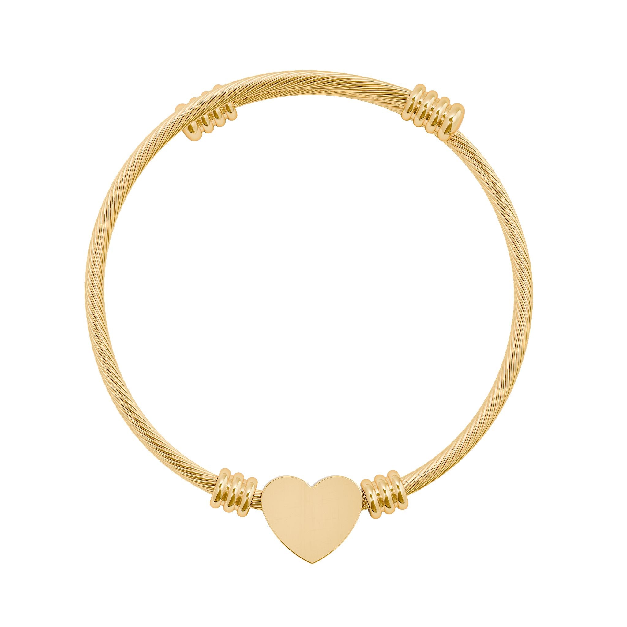 Heart Cuff Bracelet - Silver or Gold