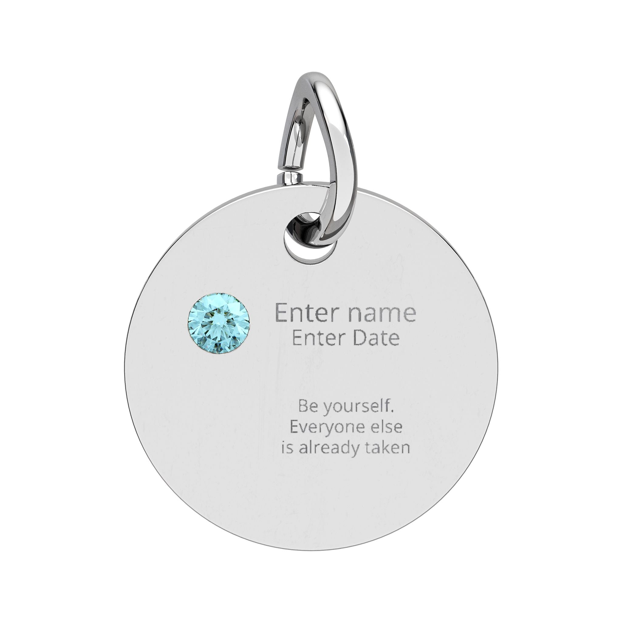 PERSONALIZED Birthstone Circle Charm
