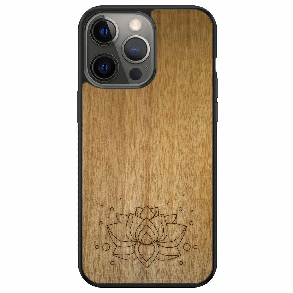Lotus Flower on Oak Wood
