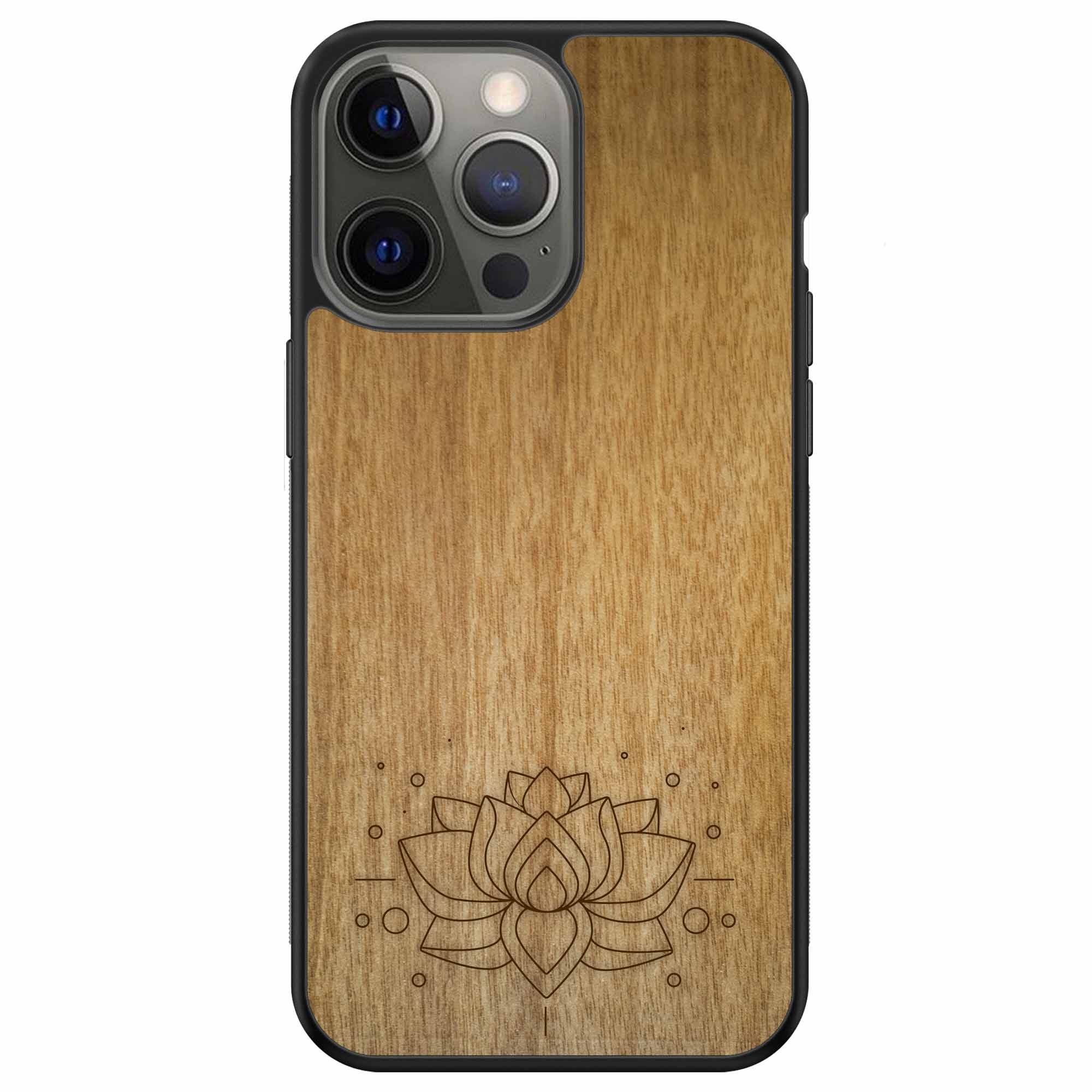 Lotus Flower on Oak Wood