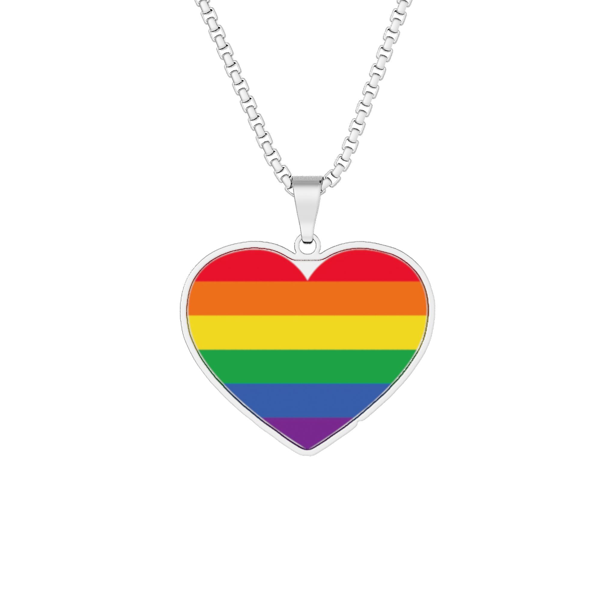 Rainbow Heart LGBTIQ Pendant