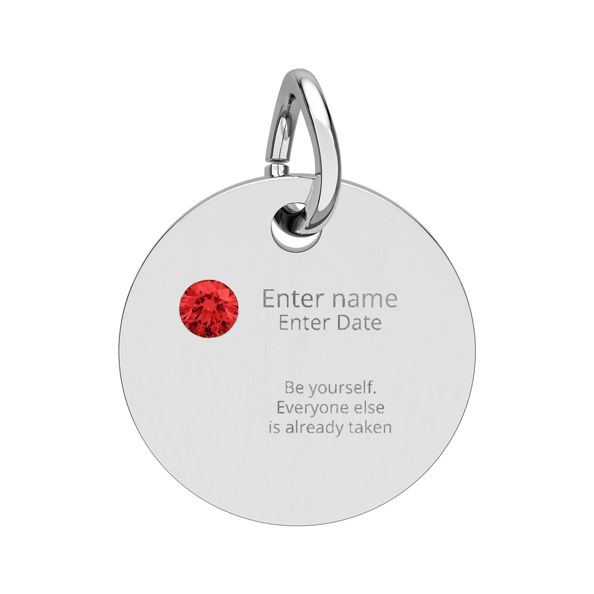 PERSONALIZED Birthstone Circle Charm