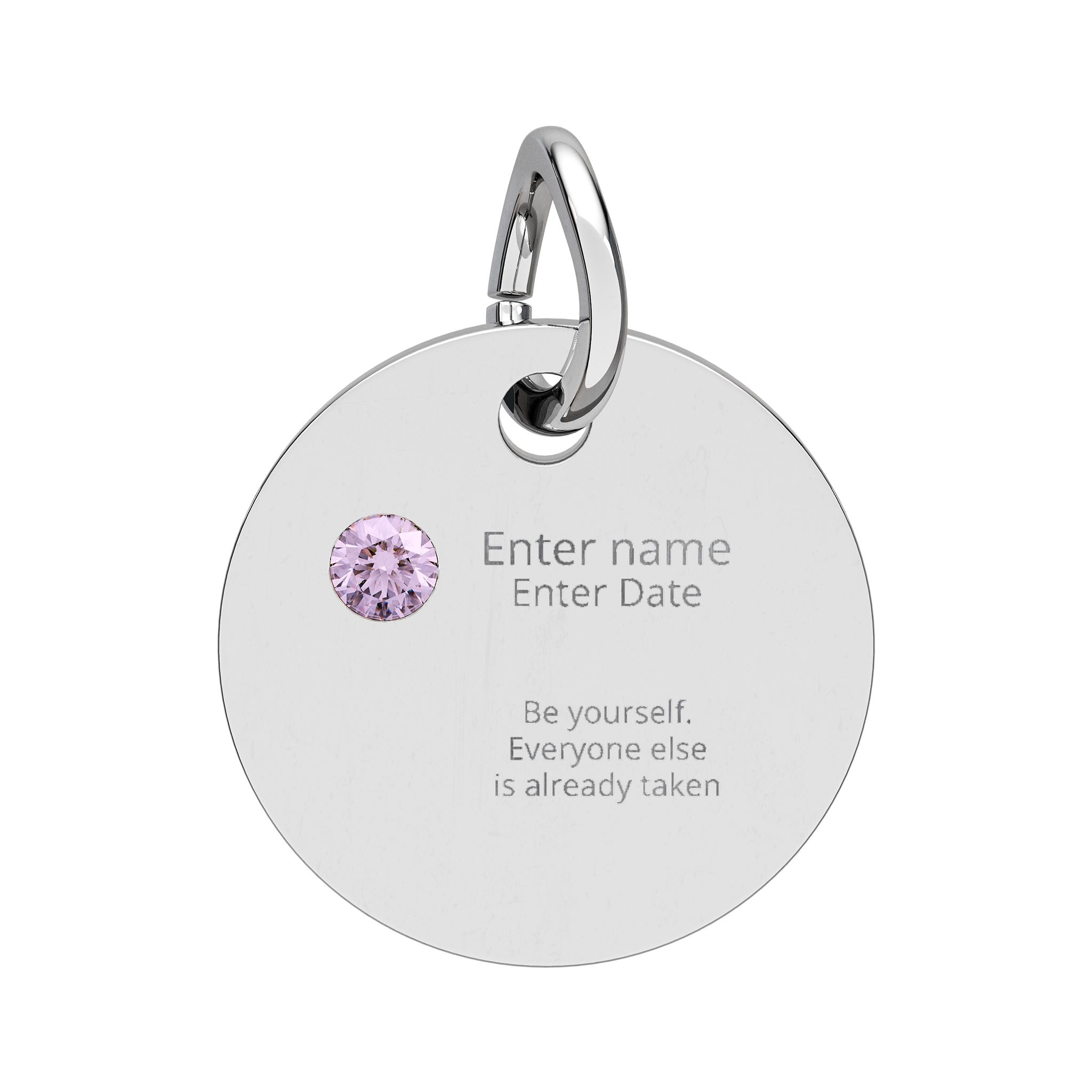 PERSONALIZED Birthstone Circle Charm