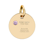 PERSONALIZED Birthstone Circle Charm
