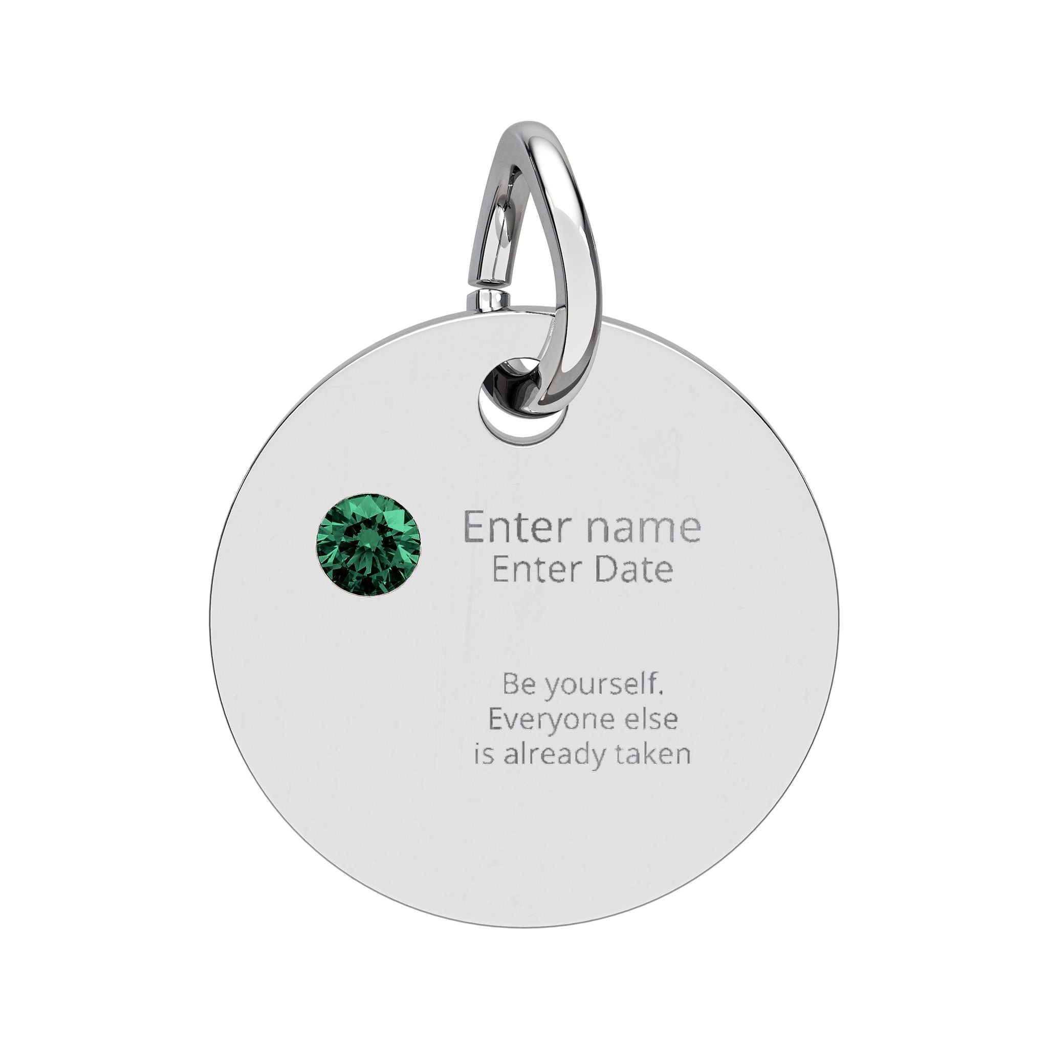 PERSONALIZED Birthstone Circle Charm