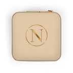 Small Handheld Jewelry Travel Case - Compact Organizer with Ring Rolls & Compartments