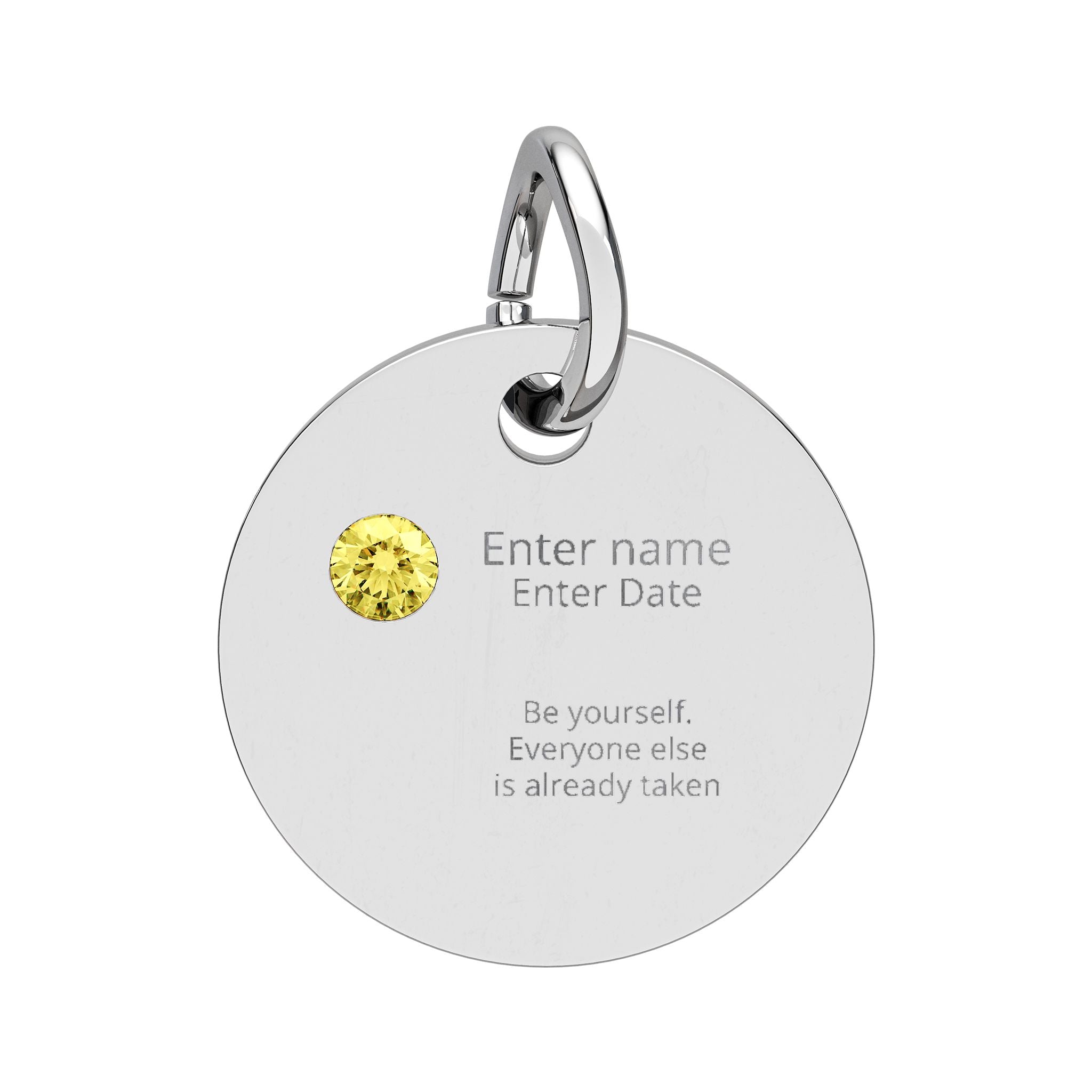 PERSONALIZED Birthstone Circle Charm