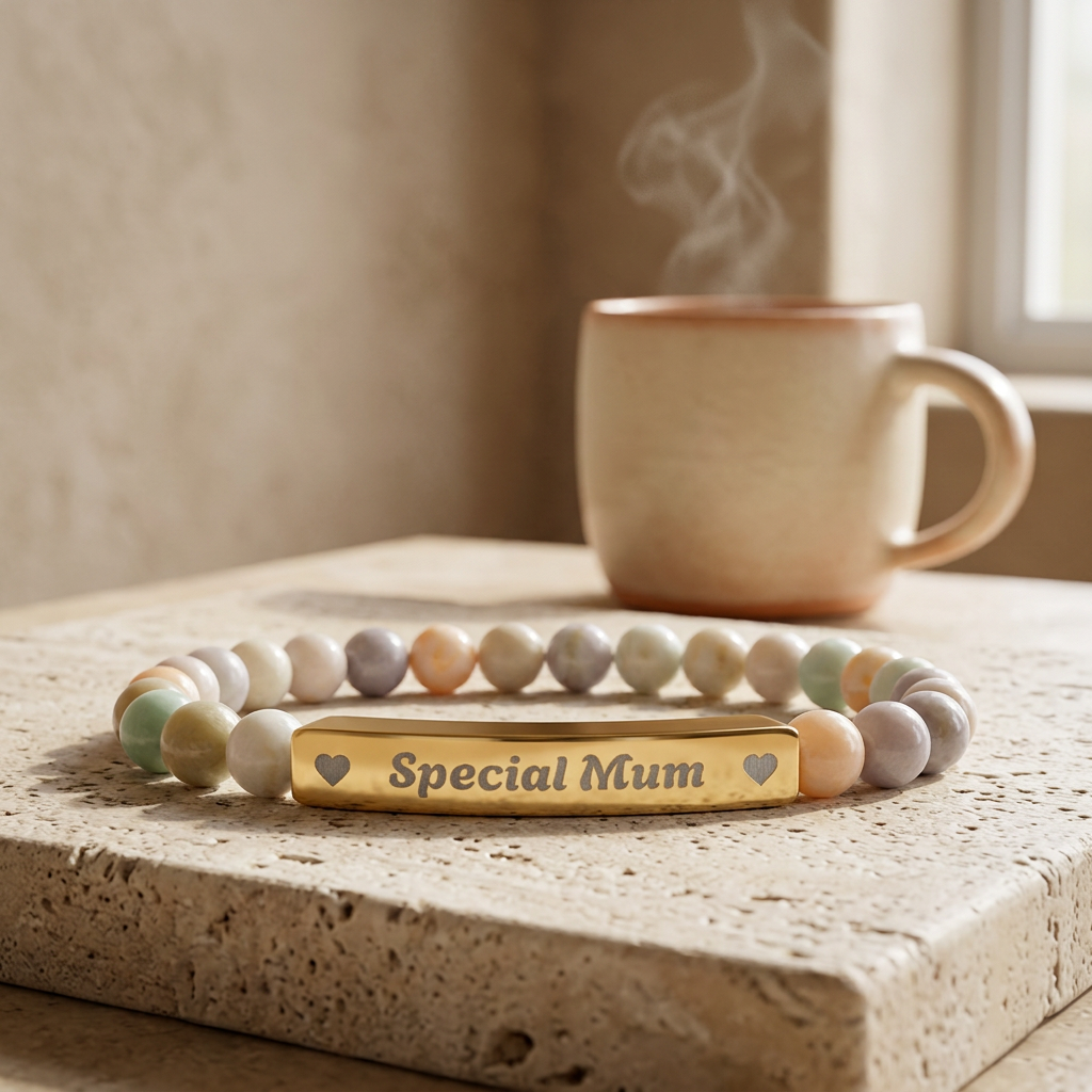 Natural Stone Bar Bracelet | Special Mum