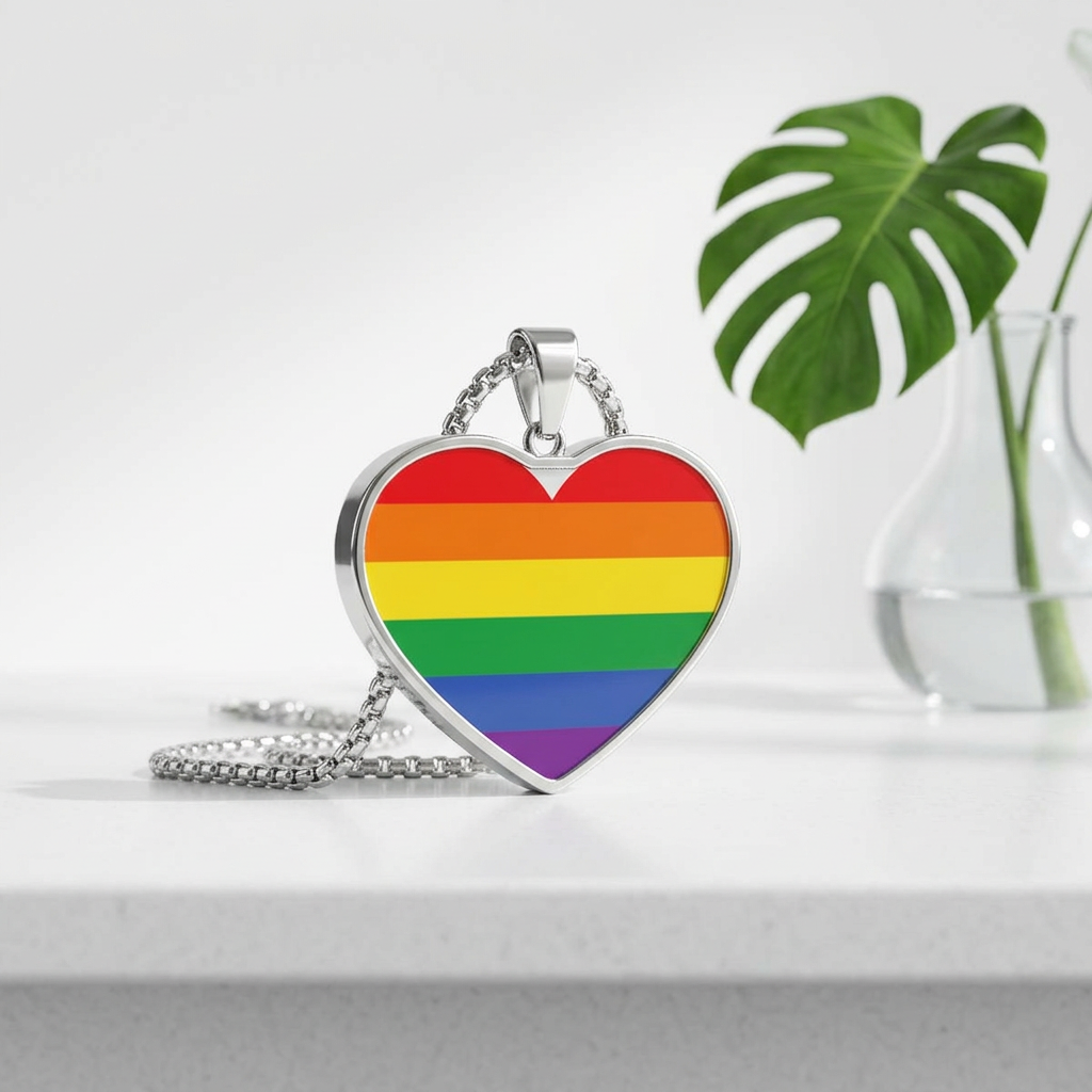Rainbow Heart LGBTIQ Pendant