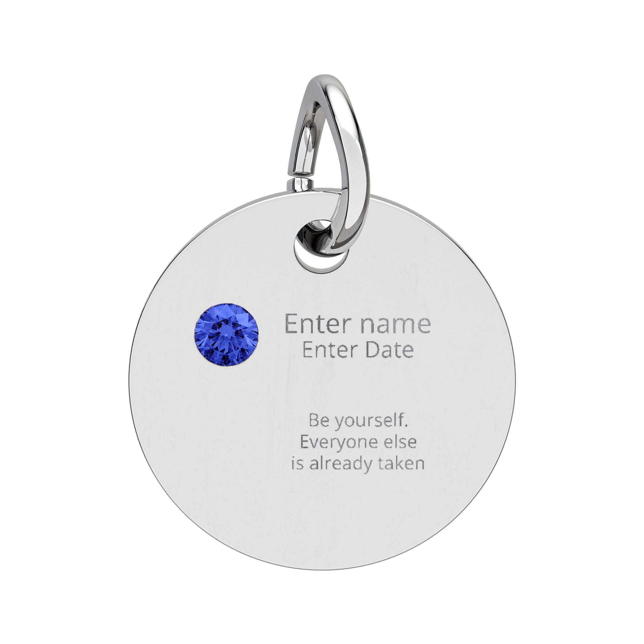 PERSONALIZED Birthstone Circle Charm