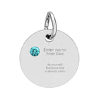 PERSONALIZED Birthstone Circle Charm