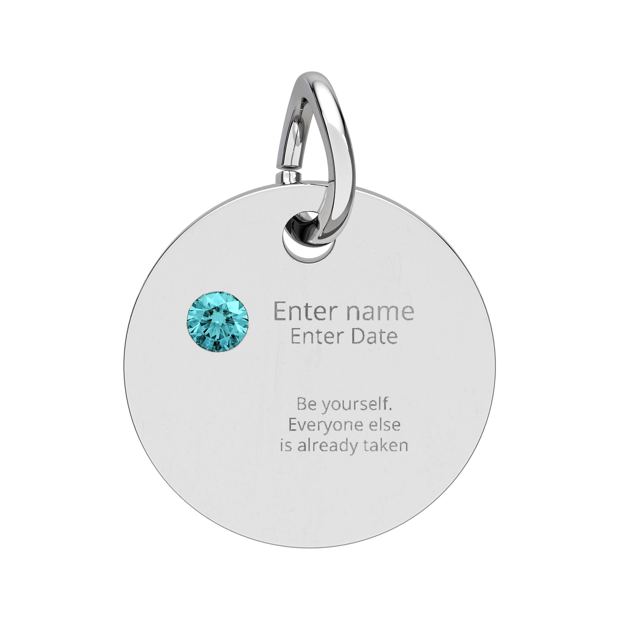 PERSONALIZED Birthstone Circle Charm