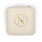 Small Handheld Jewelry Travel Case - Compact Organizer with Ring Rolls & Compartments