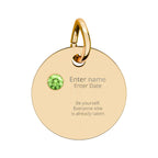 PERSONALIZED Birthstone Circle Charm