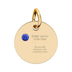 PERSONALIZED Birthstone Circle Charm