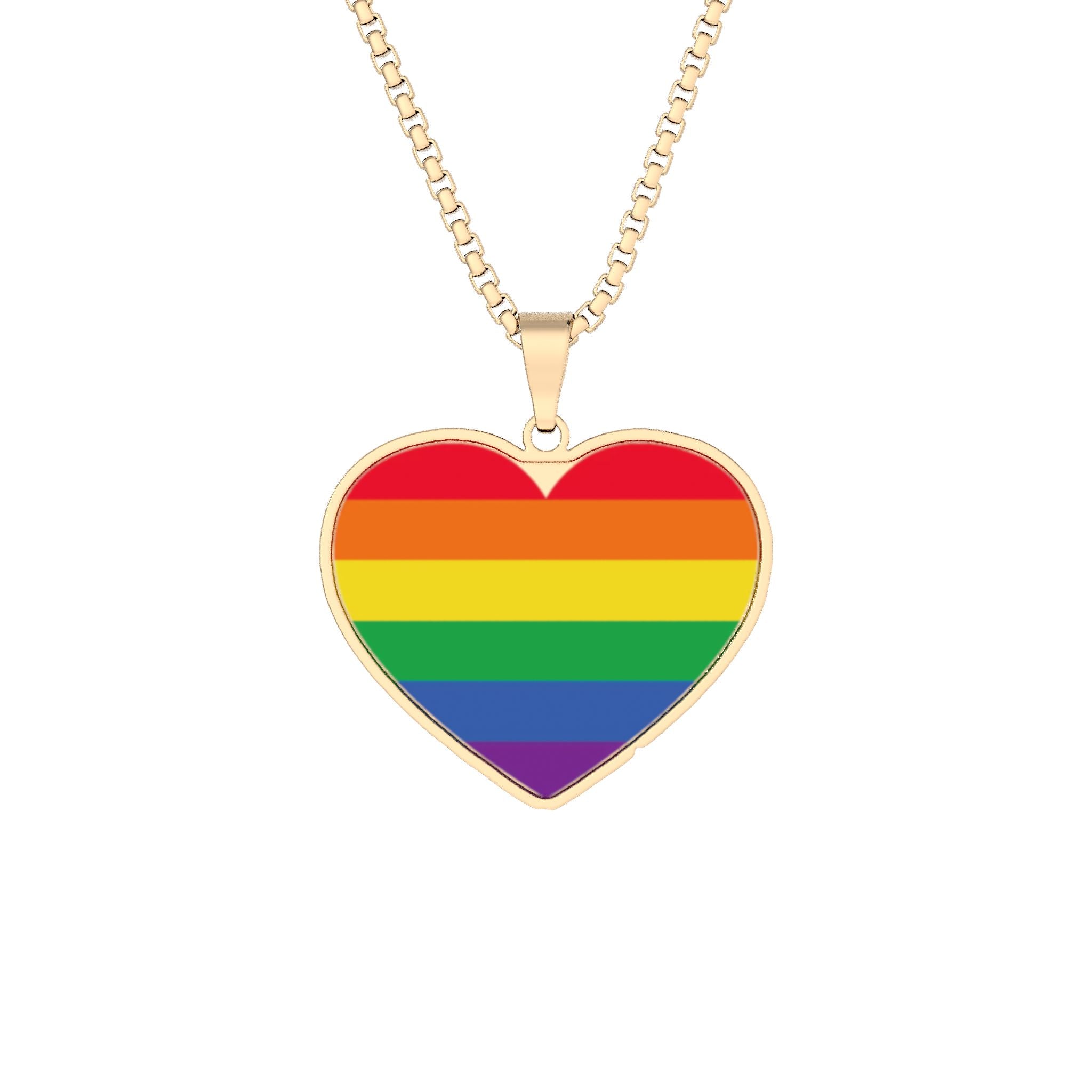 Rainbow Heart LGBTIQ Pendant