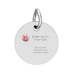 PERSONALIZED Birthstone Circle Charm