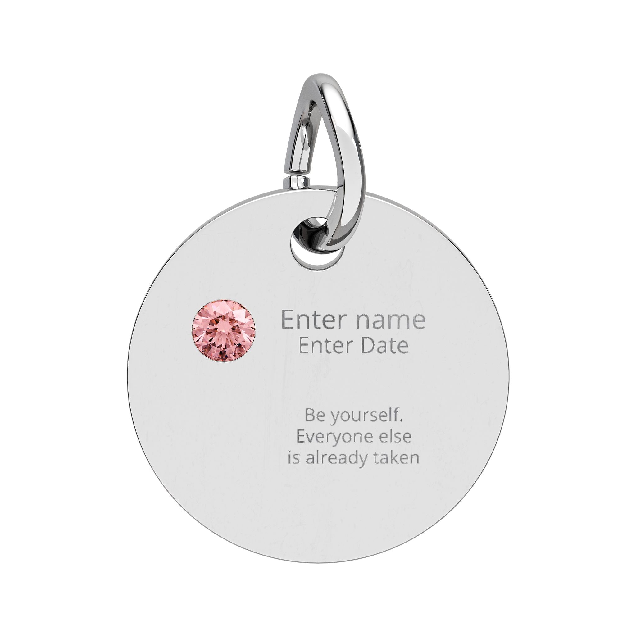 PERSONALIZED Birthstone Circle Charm