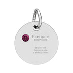 PERSONALIZED Birthstone Circle Charm