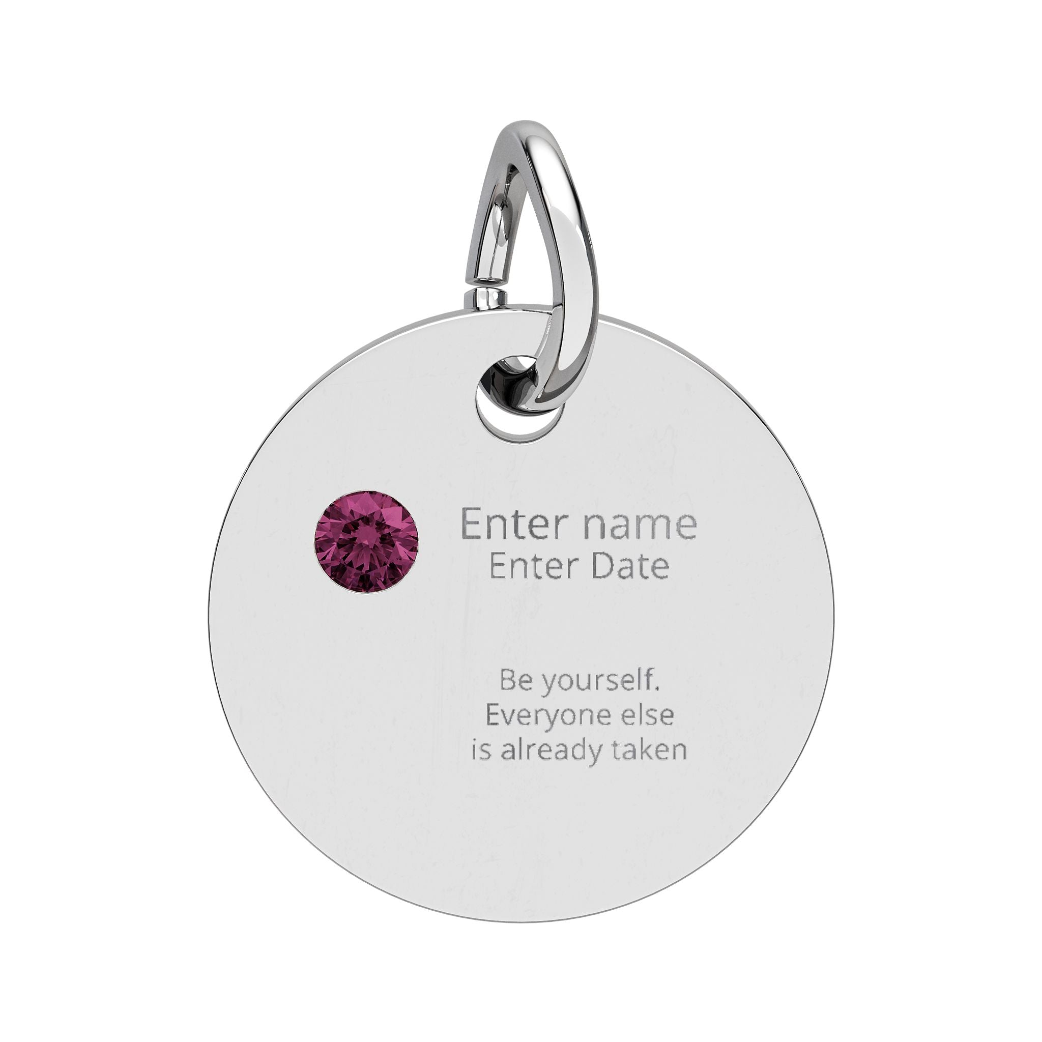 PERSONALIZED Birthstone Circle Charm