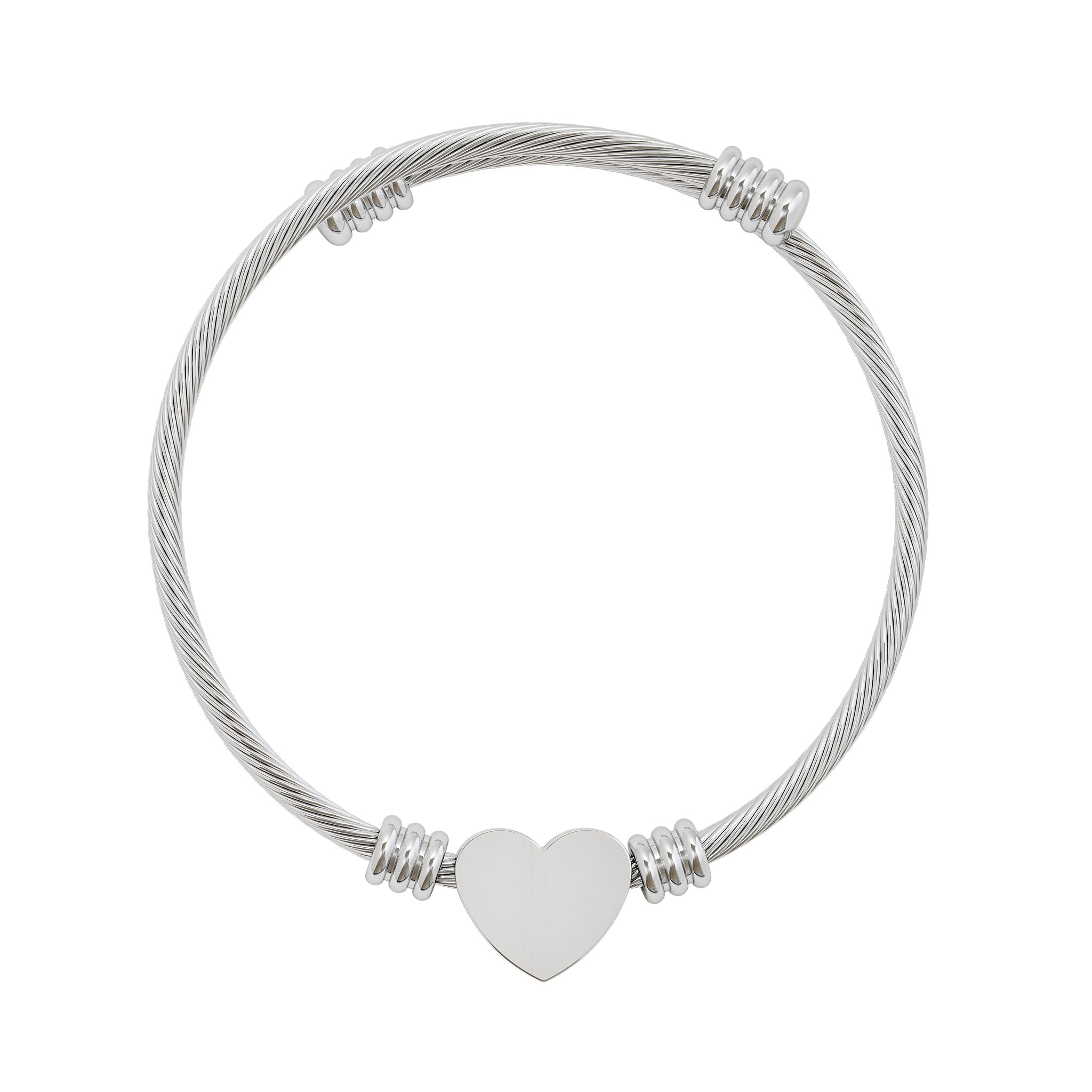 Heart Cuff Bracelet - Silver or Gold