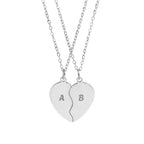 Engraved Break-Apart Heart Necklace Set – Personalized BFF / Friendship Pendant