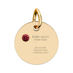 PERSONALIZED Birthstone Circle Charm