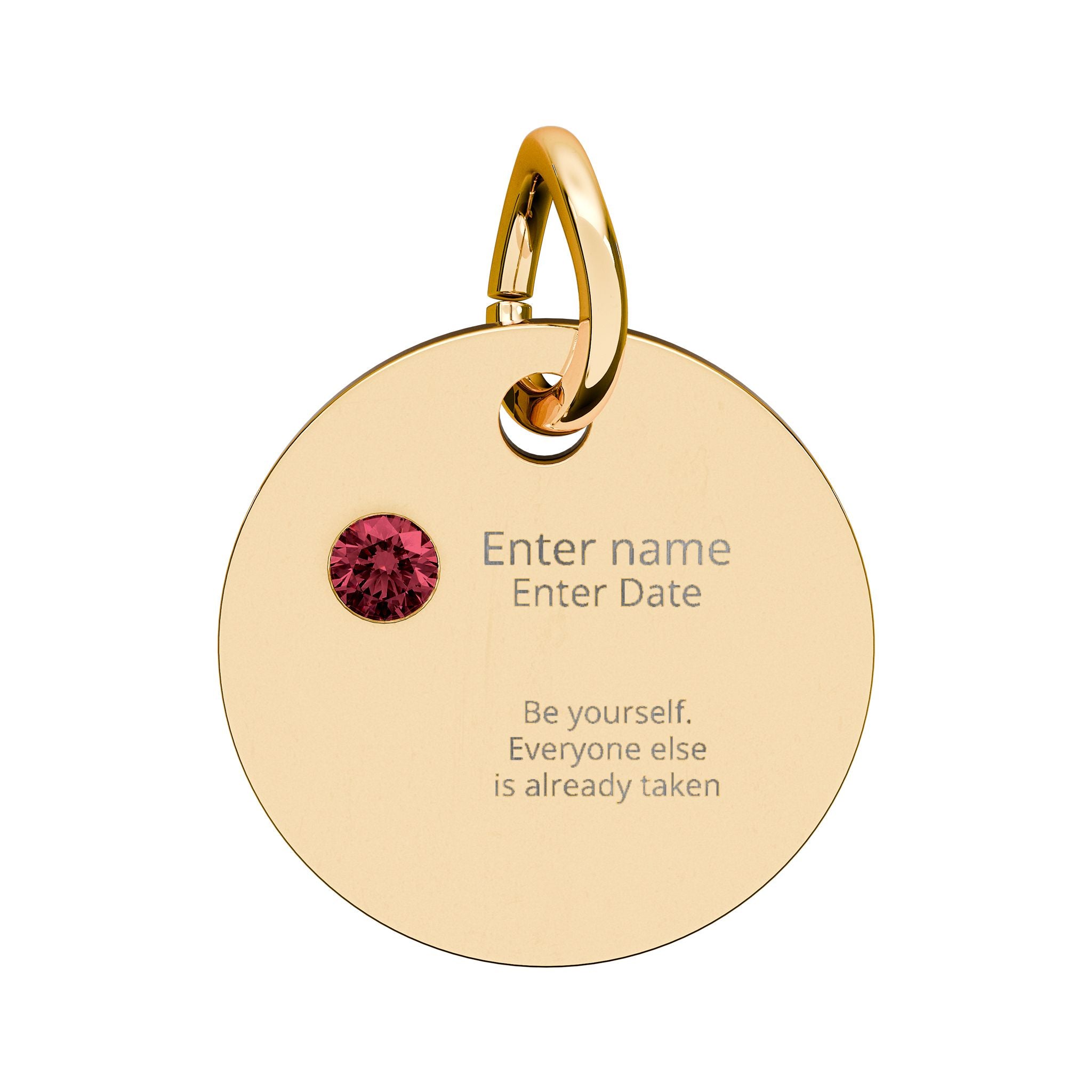 PERSONALIZED Birthstone Circle Charm