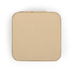 Small Handheld Jewelry Travel Case - Compact Organizer with Ring Rolls & Compartments