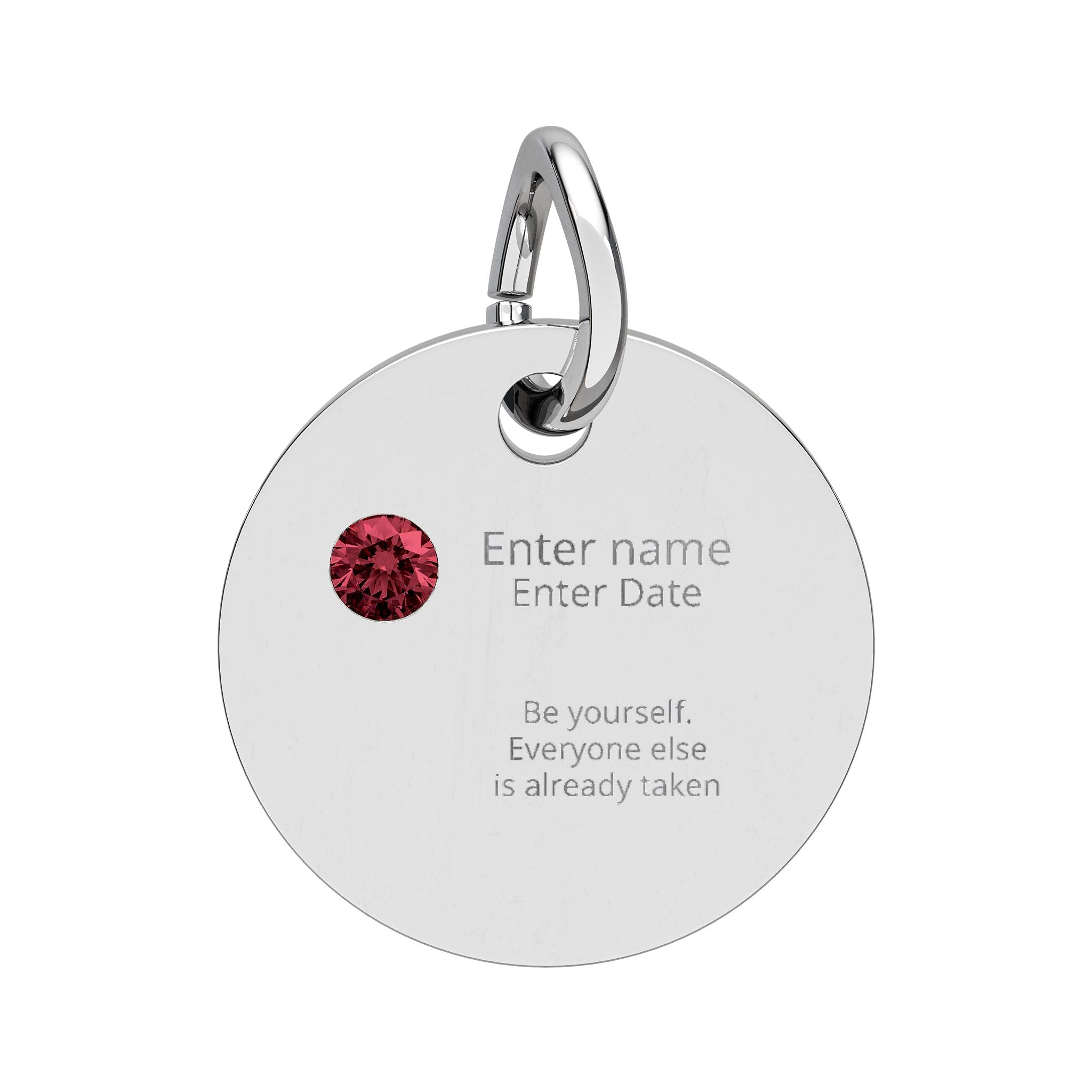 PERSONALIZED Birthstone Circle Charm