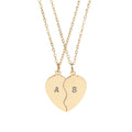 Engraved Break-Apart Heart Necklace Set – Personalized BFF / Friendship Pendant