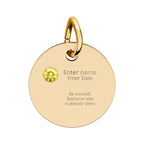 PERSONALIZED Birthstone Circle Charm
