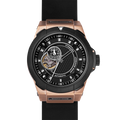 Vento Black Rose Gold Leather