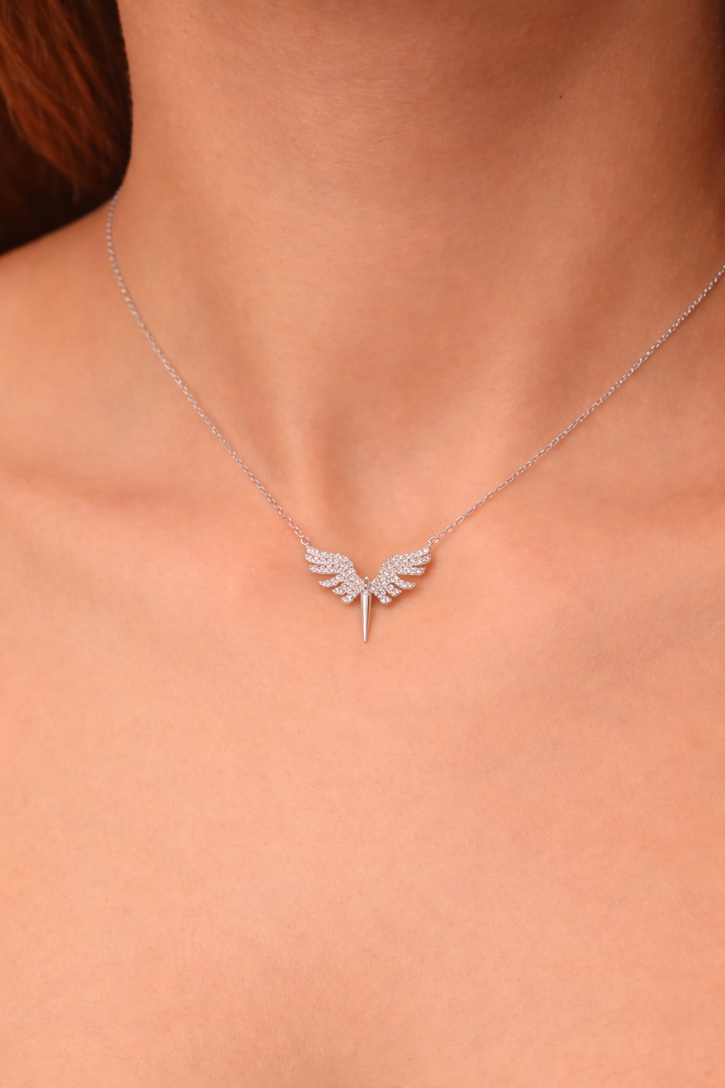 925 Sterling Silver Archangel Michael with White Stone for Women